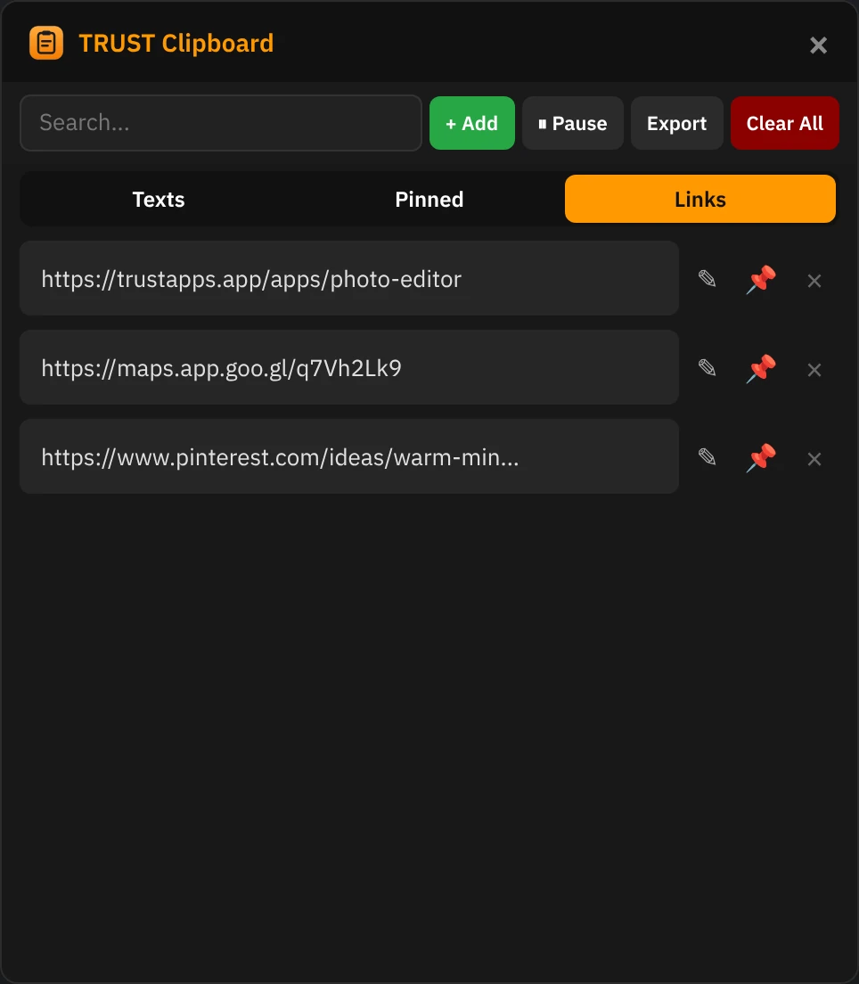 Links get their own tab