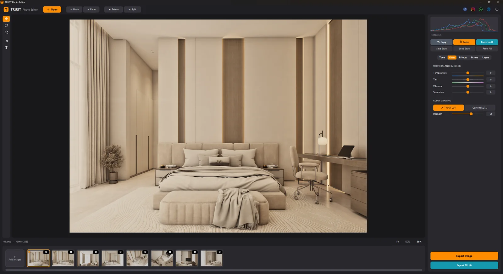 Colour and the TRUST LUT with strength