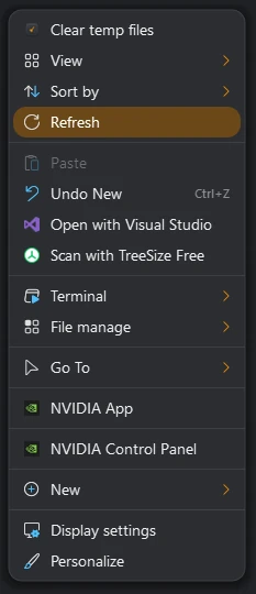 The TRUST right-click menu on the desktop